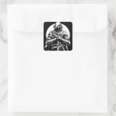 Schwertkämpfer Krieger Quadratischer Aufkleber (Tasche)