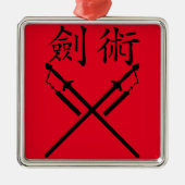 Schwertkämpfer Silbernes Ornament (Vorne)