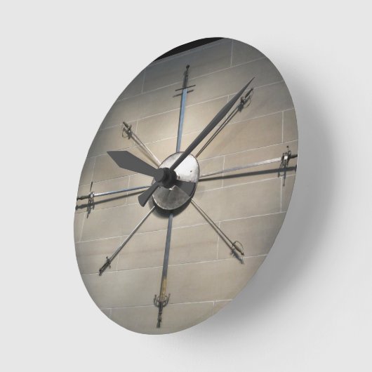 Schwertkunst Runde Wanduhr (Winkel)