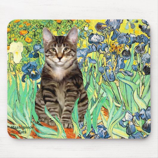 Schwertlilien - Getigerte Katze 30 Mousepad (Vorne)
