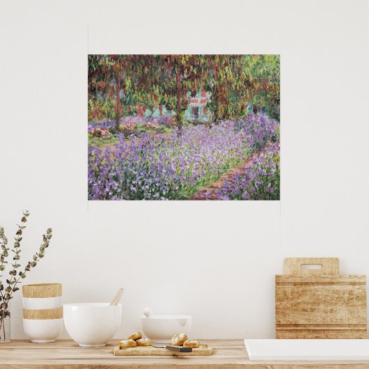 Schwertlilien in Monets Garten Poster (Küche)