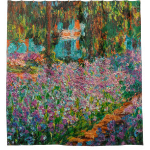 Schwertlilien Monet Garten Giverny Blumen Duschvorhang