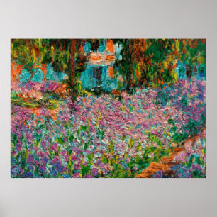 Schwertlilien Monet Garten Giverny Blumen Poster