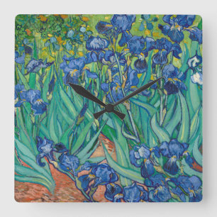 Schwertlilien von Vincent van Gogh Quadratische Wanduhr