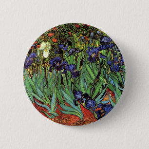 Schwertlilien von Vincent van Gogh, Vintage-Garten Button