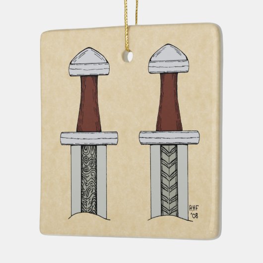 Schwertmuster Keramikornament (Links)