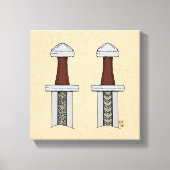 Schwertmuster Leinwanddruck (Vorderseite)