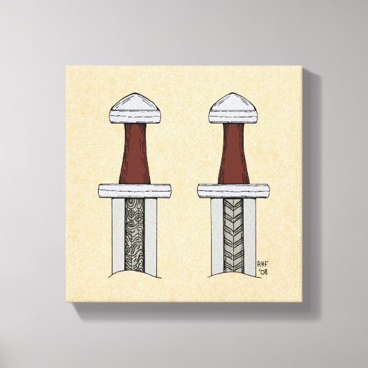 Schwertmuster Leinwanddruck (Vorderseite)