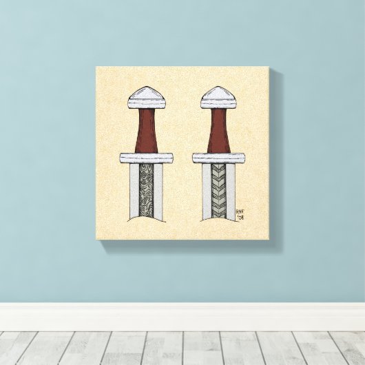 Schwertmuster Leinwanddruck (Insitu (Holzboden))