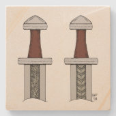 Schwertmuster Steinuntersetzer (Vorderseite)