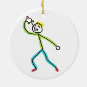 Schwertschluckender Stockmann Keramik Ornament (Hinten)