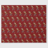 Schwertschluckender Strichmännchen Geschenkpapier (Flach)