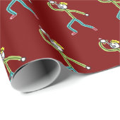 Schwertschluckender Strichmännchen Geschenkpapier (Rolleneckpunkt)