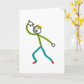 Schwertschluckender Strichmännchen Karte (Gelbe Blume)