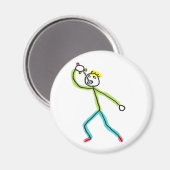 Schwertschluckender Strichmännchen Magnet (Vorderseite/Rückseite)