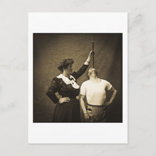 Schwertschlucker und Ehefrau Vintage Sideshow-Frea Postkarte