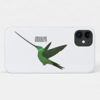Schwertschnabel Kolibris Cartoon Illustration Luft