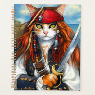 Schwertschwingende Piratenkatze   Fantasy Charakte Planer