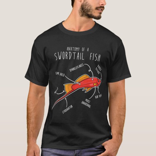 Schwertträgerfisch Anatomie T-Shirt (Vorderseite)
