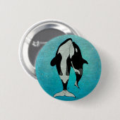 Schwertwal-Blau Button (Vorne & Hinten)