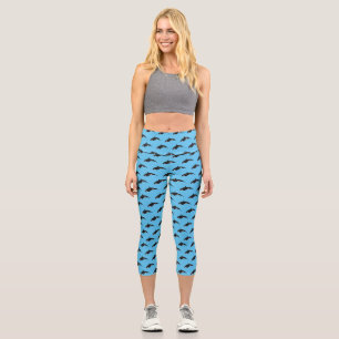 Schwertwal Cartoon-Illustration Capri Leggings