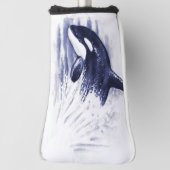 Schwertwal, der Blau durchbricht Golf Headcover (Rotieren 90)