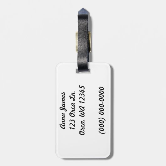 Schwertwal Gepäckanhänger (Rückseite vertikal)