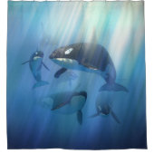 Schwertwal-Hülse Duschvorhang (Vorderseite)