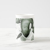 Schwertwal-Karten-Grün Porzellantasse (Vorderseite)