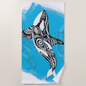 Schwertwal-Killerwal-Stammes- Strandtuch (Vorderseite)