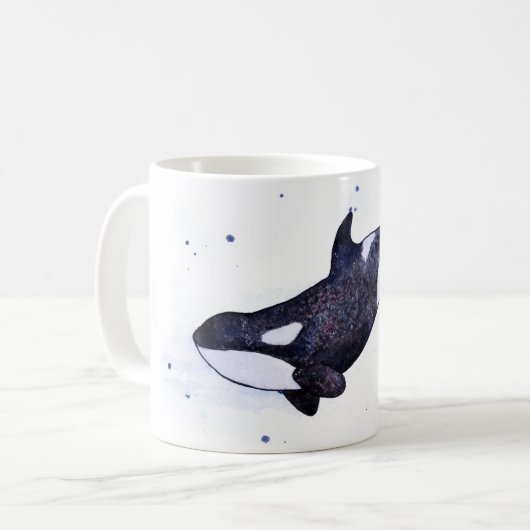 Schwertwal-Killerwalillustration Kaffeetasse (Vorderseite Links)