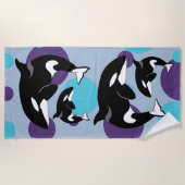 Schwertwal Orca Strandtuch (Vorderseite)