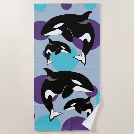 Schwertwal Orca Strandtuch (Vorderseite)