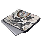 Schwertwal-Seekompaß Laptopschutzhülle (Vorne Knopf)
