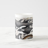 Schwertwal-Seekompaß Porzellantasse (Vorderseite)