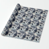 Schwertwal Stürmische Wellen Geschenkpapier (Ungerollt)