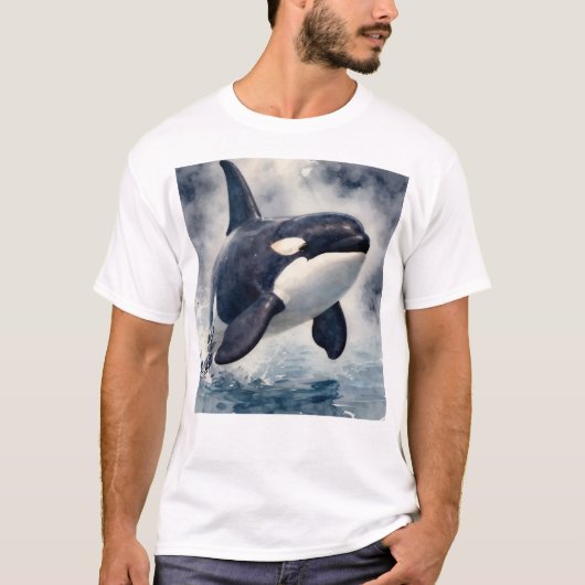 Schwertwal Stürmische Wellen T-Shirt (Vorderseite)