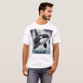 Schwertwal Stürmische Wellen T-Shirt (Vorne ganz)