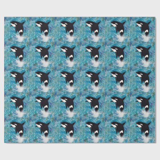 Schwertwal-Verpackung Geschenkpapier (Flach)