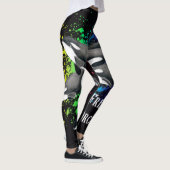 Schwertwal-Wal-Aquarell-Spritzen-Schwarzes Leggings (Rechts)