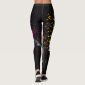 Schwertwal-Wal-Aquarell-Spritzen-Schwarzes Leggings (Rückseite)