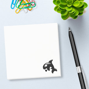 Schwertwal-Wal auf Weiß Post-it Klebezettel