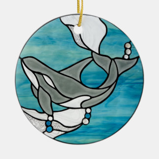 Schwertwal-Wal-Buntglas-Kunst-Entwurf Keramikornament