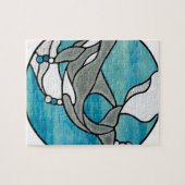 Schwertwal-Wal-Buntglas-Kunst-Entwurf Puzzle (Horizontal)