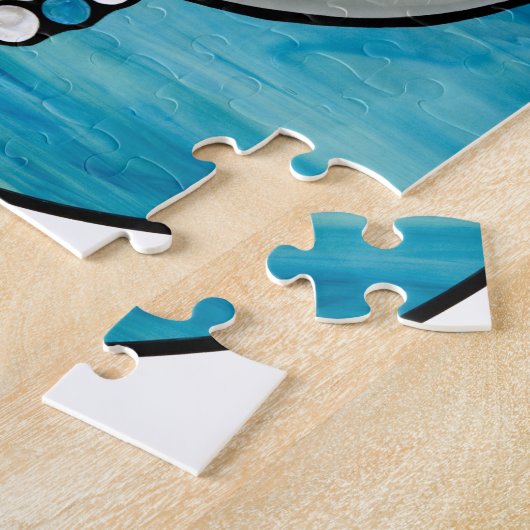 Schwertwal-Wal-Buntglas-Kunst-Entwurf Puzzle (Seite)