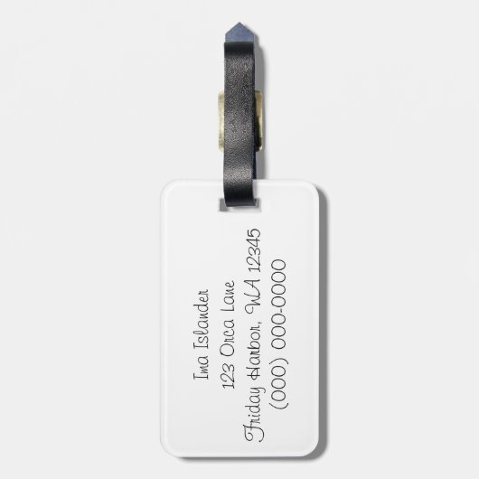 Schwertwal-Wal Gepäckanhänger (Rückseite vertikal)