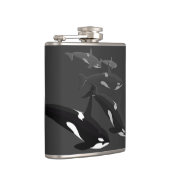 Schwertwal-Wal-Kunst-Flaschen-kundenspezifische Flachmann (Rechts)