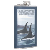 Schwertwal-Wale #1 - Anacortes, Washington Flachmann (Rechts)