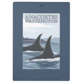 Schwertwal-Wale #1 - Anacortes, Washington Klemmbrett (Rückseite)