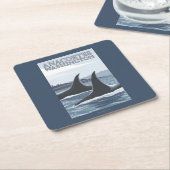 Schwertwal-Wale #1 - Anacortes, Washington Rechteckiger Pappuntersetzer (angewinkelt)